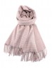 Houndstooth Print Blanket Scarf W/ Fringes